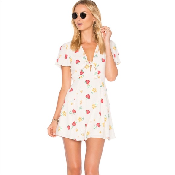 Privacy Please Dixie Floral Print Front Tie Dress Size L - Picture 14 of 16